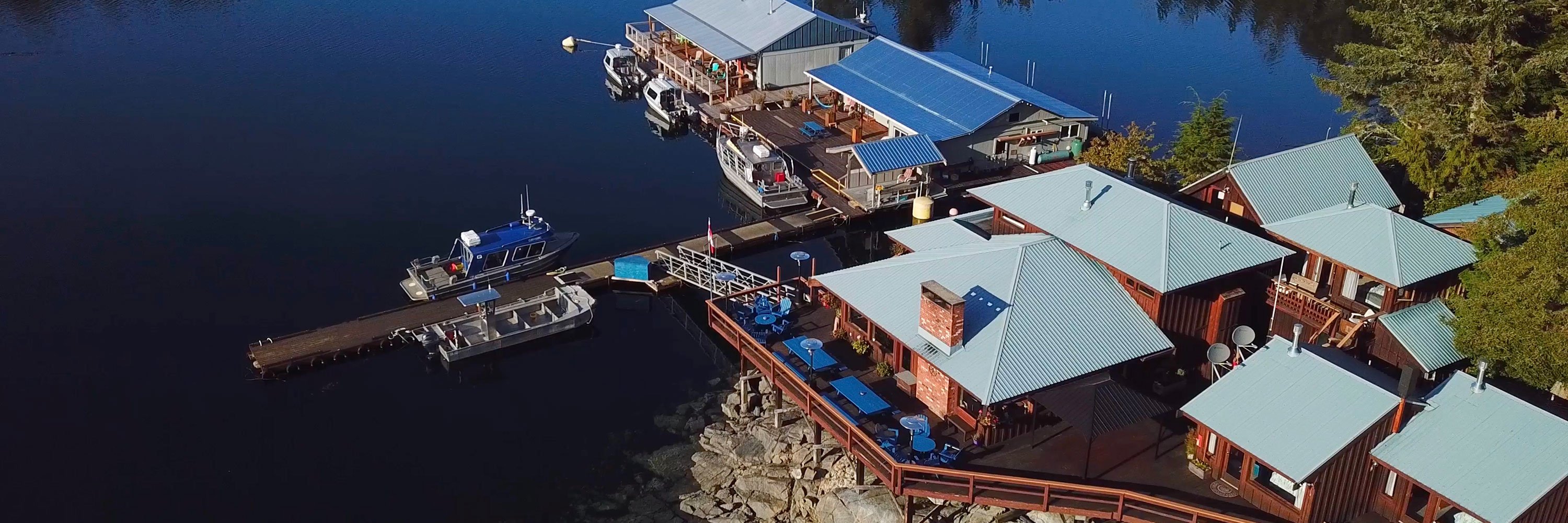 Drone overhead of Farewell Harbour